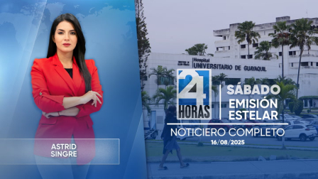 Revise las noticias más destacadas del Ecuador en el Noticiero 24 Horas Emisión Estelar de este sábado 16 de agosto del 2025. Con Astrid Singre.