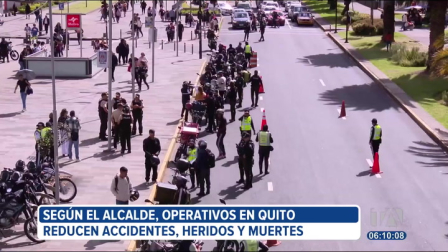 Según el alcalde de Quito, los operativos interinstitucionales han mostrado resultados positivos, con una reducción de accidentes, heridos y fallecidos. En los próximos meses se reforzarán estas acciones para enfrentar la inseguridad en la ciudad.

Un reportaje de Mishell Villacís