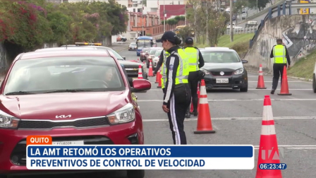 En solo dos horas, más de 20 vehículos excedieron el límite de velocidad en el norte de Quito. Ante ello, la Agencia Metropolitana de Tránsito retomó los operativos preventivos de control de velocidad en toda la ciudad.

Un reportaje de Juan Miguel Rodríguez