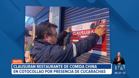 Autoridades encontraron cucarachas en un restaurante de comida china en Cotocollao, norte de Quito, por lo que el establecimiento fue clausurado.

Un reportaje de Juan Miguel Rodríguez