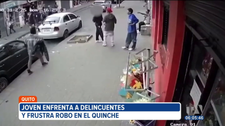 Un joven se enfrentó a varios delincuentes que intentaron robarle sus pertenencias en el sector de El Quinche, en el nororiente de Quito. El hecho generó preocupación entre vecinos y comerciantes de la zona quienes piden mayor resguardo policial.
Un reportaje de Gustavo Jaramillo