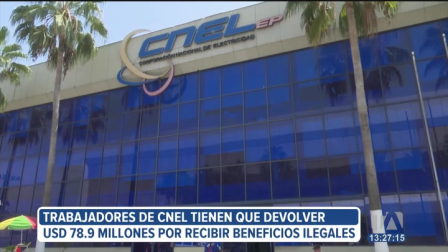 Cuenta regresiva para la devolución de 78.9 millones de dólares por parte de los trabajadores de Cnel que recibieron ilegalmente los beneficios de un contrato colectivo, que no los ampara legalmente.
Un reportaje de Fausto Yépez