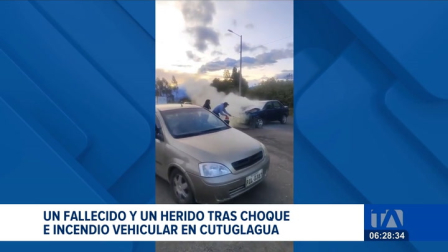 Una persona falleció y otra resultó herida tras un siniestro de tránsito en el sector de Cutuglagua, en el cantón Mejía, provincia de Pichincha. Uno de los vehículos involucrados se incineró.

Un reportaje de Juan Miguel Rodríguez