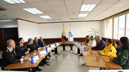 La reunión entre las autoridades de Fiscalía y la Embajada de Italia en Ecuador.