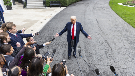 El presidente de Estados Unidos, Donald Trump, dio declaraciones a la prensa, este martes 30 de septiembre del 2025.