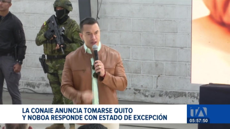 El presidente de la república Daniel Noboa decretó estado de excepción en 10 provincias. La medida llega tras el anuncio de la Conaie de tomarse Quito ante la falta de respuestas por parte del Gobierno.

Un reportaje de Brigette Mancheno