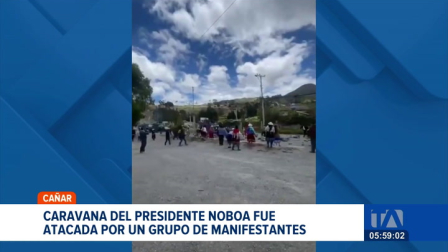 La caravana del presidente de la República, Daniel Noboa, fue atacada la mañana de este martes por un grupo de manifestantes durante su visita a la provincia del Cañar. La agenda del primer mandatario concluyó en Cuenca.

Un reportaje de Iván Rodríguez