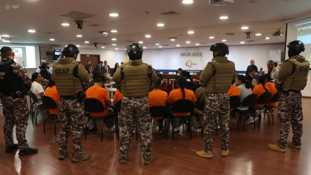Audiencia de apelación en el caso de los detenidos en Inbabura acusados de terrorismo en el paro nacional.
