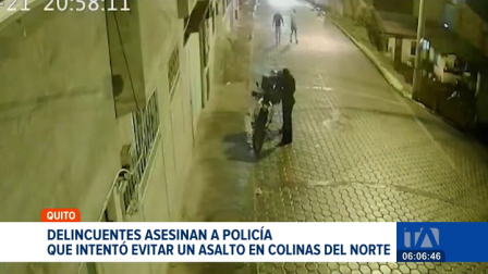 Un policía murió tras intentar detener a hombres que robaron una motocicleta en el sector de Colinas del Norte, en Quito. Los sospechosos llegaron armados al lugar y le dispararon antes de huir.

Un reportaje de Gustavo Jaramillo