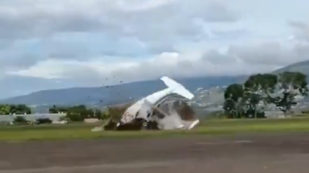 Un accidente aéreo se registró en un aeropuerto de Venezuela este miércoles.