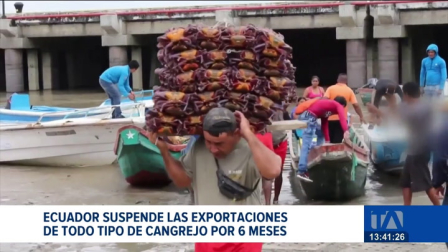 La medida de suspender las exportaciones de cangrejo, que entrará en vigencia el próximo 28 de octubre, genera diversas reacciones entre los sectores productivos.
Un reportaje de Bernarda Cevallos