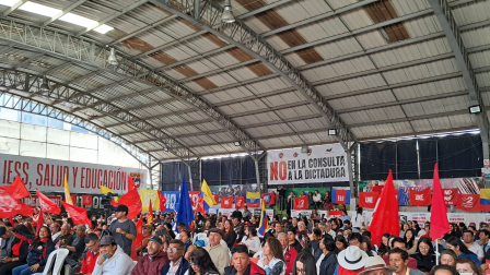 La reunión de las organizaciones sociales en Quito en su plan de promover el voto por el No.