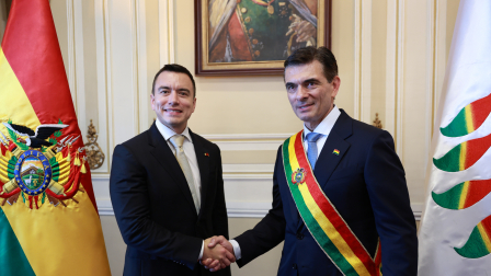 Daniel Noboa asistió a la investidura presidencial de Rodrigo Paz  este 8 de noviembre del 2025