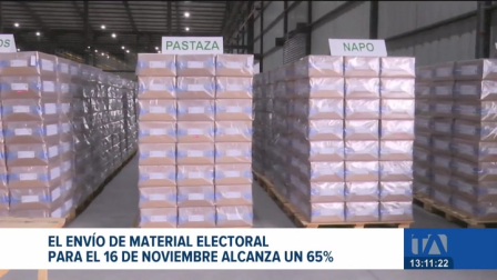 A seis días de que los ecuatorianos acudan nuevamente a las urnas, los hitos del proceso electoral se desarrollan según lo previsto. Hasta el momento, el envío del material electoral alcanza un 65%.

Un reportaje de Daniela Valencia