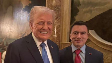 El presidente Trumo y Daniel Noboa en una de las reuniones mantenidas.