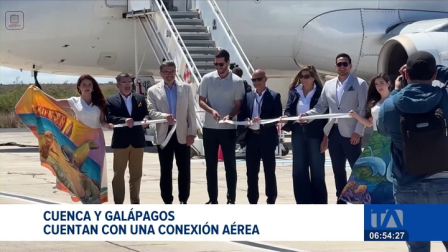Este miércoles, 12 de noviembre de 2025, se ejecutó el vuelo inaugural de la ruta Cuenca–Galápagos. El Consejo Nacional de Aviación Civil otorgó a LATAM el permiso de operación para cubrir este trayecto con dos frecuencias semanales.

Un reportaje de Iván Rodríguez