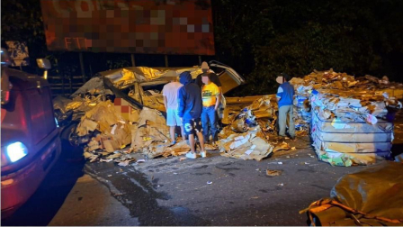 Un siniestro se registró en el kilómetro 72 de la vía Alóag-Santo Domingo, este martes 18 de noviembre del 2025.