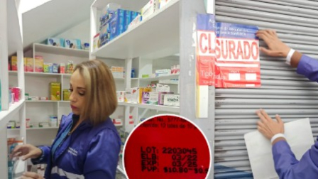 Arcsa clausura farmacias por hallar productos sin registro y caducados