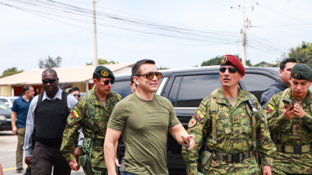 El presidente Daniel Noboa en una actividad en la provincia de Santa Elena