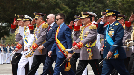 El presidente Daniel Noboa asistió a la ceremonia de cambio de mando de la Cúpula Militar