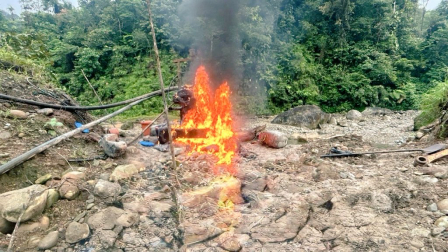 Los militares intervinieron zonas del cantón San Lorenzo y Eloy Alfaro por la minería ilegal.