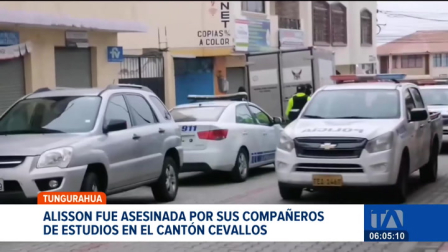 La muerte violenta de Alisson, en la provincia de Tungurahua, ha conmocionado al país. La Policía detuvo a cuatro jóvenes que serían los presuntos implicados en el crimen.

Un reportaje de Roberto Verdezoto