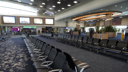 Autoridades locales y de Quiport inauguraron la ampliación del Aeropuerto Mariscal Sucre.