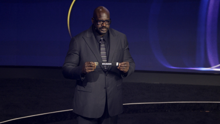 Shaquille O'Neal estuvo presente en el sorteo del Mundial 2026, este viernes 5 de diciembre del 2025.