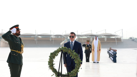 El presidente Daniel Noboa comenzó su gira en Emiratos Árabes.