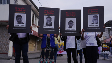 Familiares de los cuatro menores realizaron una marcha en Guayaquil para exigir justicia en este caso.