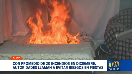 El Cuerpo de Bomberos de Quito lanzó la campaña “Vive tradiciones, no emergencias”. Cifras de la entidad señalan que diciembre registra un promedio de 20 incendios estructurales.

Un reportaje de Juan Miguel Rodríguez