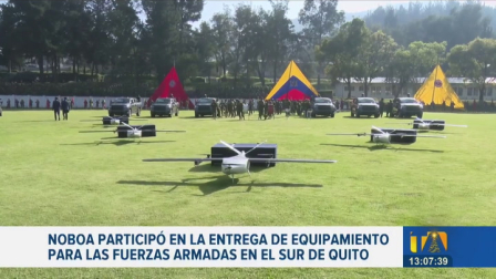 Como parte del plan de modernización de las Fuerzas Armadas, el Ejército recibió nuevo equipamiento. El presidente Daniel Noboa participó en el acto y aseguró que el gobierno continuará fortaleciendo a la institución para enfrentar al crimen organizado.

Un reportaje de Belén Merizalde