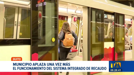 Una vez más, el Municipio de Quito aplaza el funcionamiento del Sistema Integrado de Recaudo del transporte público metropolitano. Esta vez, la nueva fecha tope es el 31 de marzo del próximo año.

Un reportaje de Stephany Paz