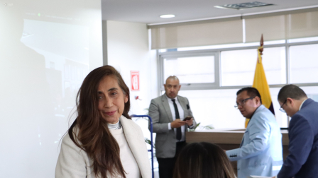 Audiencia de formulación de cargos por difusión de información reservada en contra de la excomandante Tannya Varela, en la Corte Provincial de Justicia de Pichincha.