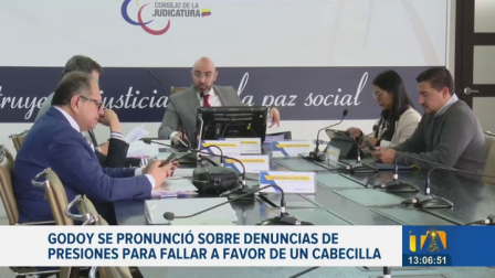Seis días después de las denuncias de un juez anticorrupción sobre presiones para fallar a favor de un cabecilla de una estructura criminal, Mario Godoy se pronunció junto a los vocales de la entidad. 

Un reportaje de María Fernanda Utreras