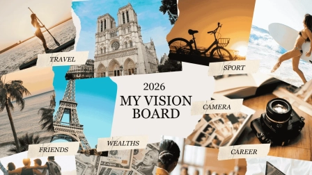 El vision board consiste en una serie de imágenes para visualizar sueños y metas.
