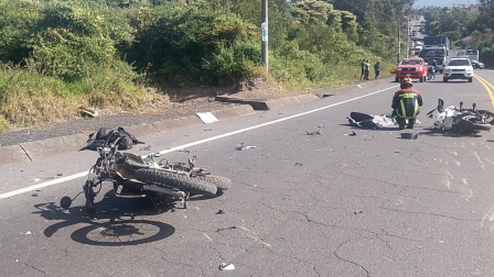El choque se produjo en la vía E35, en el sector de Amaguaña.