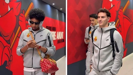 Jugadores del Mallorca con atuendo similar de Nicolás Maduro