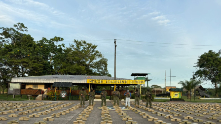 La droga incautada por el Ejército Ecuatoriano.
