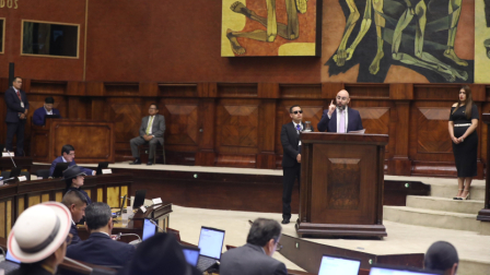 Mario Godoy acudió el 5 de enero de 2026 a la Asamblea dentro de la fiscalización por las supuestas presiones a un juez anticorrupción.- FotoFernando Sandoval/ Asamblea NacionalPara hacer uso de este contenido cite la fuente y haga un enlace a la nota original en https://www.primicias.ec/politica/mario-godoy-pide-renuncia-directores-provinciales-consejo-judicatura-113458/