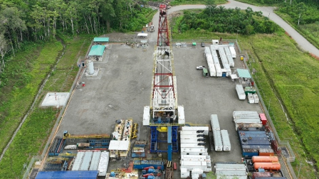Imagen aérea del pozo Johanna, ubicado en el Bloque 62, Tarapoa, en Sucumbíos.