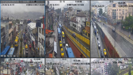 Cámaras de seguridad del ECU911 registraron el tráfico pesado en Quito.