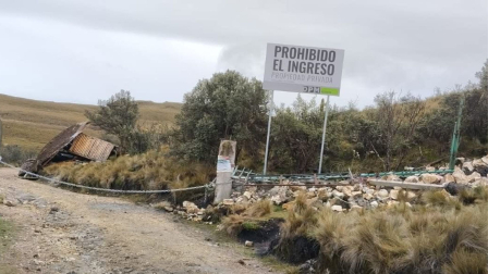 Entrada al proyecto minero de Quimsacocha.