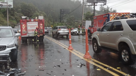Siniestro de tránsito dejó dos personas afectadas en la Av. Oswaldo Guayasamín
