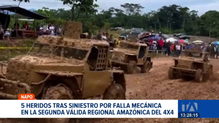 La gravedad del percance obligó a los organizadores a suspender la competencia automovilística en la región amazónica. Un reportaje de Roberto Verdezoto