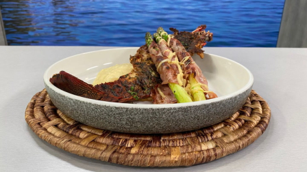 Este jueves 12 de febrero del 2026 preparamos langosta a la parrilla, junto al chef Felipe Campana.