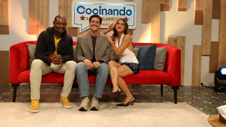 Beber Espinoza, Carlos Luis Andrade 'Manaba' y Andy Suzuki en Cocinando a los Celebrities.