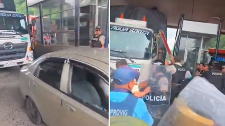 Protestas en pejae de la vía Alóag-Santo Domingo