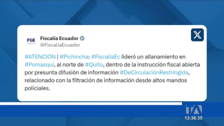 La diligencia judicial se realizó en el marco de la investigación que vincula a la excomandante de la Policía, Tannya Varela.