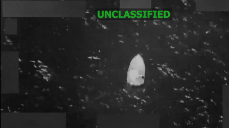 Captura de video tomada de la cuenta en X del @Southcom Comando Sur de los Estados Unidos que muestra una lancha presuntamente ligada al narcotráfico.